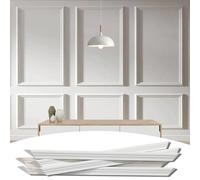 Lunghaa Kit de moulage mural préfabriqué à 6 cadres, panneaux de laminage prêts à assembler, garniture de moulage de rail de chaise prédécoupée pour décoration d'intérieur