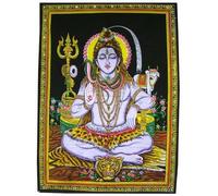 Lungta Imports Décoration murale indienne, belle tapisserie méditative de yoga shiva 43 "X 30" pouces Coloré