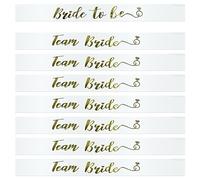 Lunhoo Lot de 8 écharpes Team Bride pour enterrement de vie de jeune fille, écharpe de mariée pour fête de mariage et célébrations de mariage (blanc)