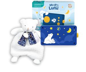 Lunii & Doudou et Compagnie - Coffret Exclusif Ma 1ère Lunii + Doudou Ours Luminescent - La conteuse des Premiers Moments, 50 comptines, 30mn de bruits Blancs Inclus à télécharger