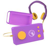 Lunii - ma fabrique à histoires violette avec son casque assorti violet et sa