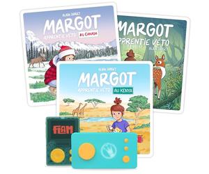 Lunii - Pack 3 Livres Audio interactifs pour Enfant dès 7 Ans - Margot apprentie véto, Margot apprentie véto au Canada, Margot apprentie véto au Kenya - 3h43 d'écoute - Boîte à Histoires Lunii