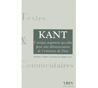 L'unique Argument Possible Pour Une Démonstration De L'existence De Dieu