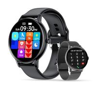 LUNIQUESHOP Montre Connectée LSCALL Homme avec Appel Bluetooth Ecran Tactile 1.7'' HD Smartwatch Tensiometre Assistant Vocal Fréquence Cardiaque SpO2 Sport Musique 2 Bracelets pour iOS Android Noir