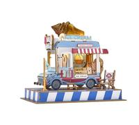 LUNIQUESHOP Puzzle 3D Food Truck Glace à Assembler - Modèle réaliste avec pièces ajustées et lumière LED - Kit créatif pour 14 Ans et Plus