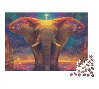 l'univers des éléphants Casse-tête 1000 Pièces sans Poussière, Grand Puzzle Jeu De Patience pour Un Passe-Temps pour Adulte, Étoile du Cadeau De Noël 38x26cm/1000pcs
