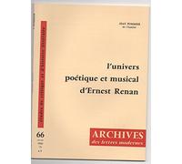 L'univers poétique et musical d'Ernest Renan [Broché] Jean Pommier