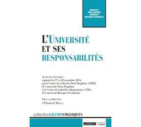 L'université et ses responsabilités - Elisabeth Mella - Lgdj - broché - Etude