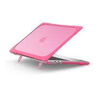 Lunivop Coque pour MacBook Air 13" (M5, 2026-2022 ; M4, M3, M2 ; A3449, A3240, A3113, A2681) avec béquille pliable en PC + TPU fin, mat translucide et résistant aux rayures, (rose rouge)