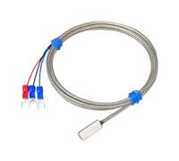 LUNMENGCC Capteur de température RTD de type industriel collé sonde Pt100 haute précision adhésif sans trou câble tressé en acier inoxydable