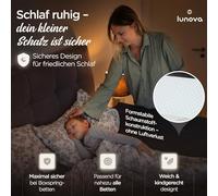 LUNOVA® Lit anti-chute pour enfant - Lit à sommier tapissier et lit parent | Mousse indéformable au lieu de gonfler - Sans montage - Alternative douce pour barrière de lit - Protection contre les chutes