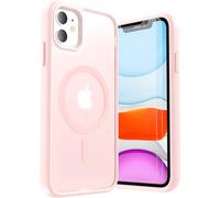 LUNOVATE 3 en 1 Coque pour iPhone 11/XR avec 2 Film de Protection Coque de Protection Antichoc Magnétique Mat Translucide pour iPhone 11 et iPhone XR - Rose Mat