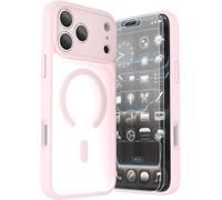 LUNOVATE Coque mate pour iPhone 17 Pro Max, coque de protection militaire, magnétique, antichoc de 4,2 m, texture antidérapante, translucide mate avec 2 protecteurs d'écran pour iPhone 17 Pro Max