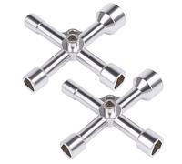 Lunpoem 2 PCS Clé Triangulaire 4 Voies 5 Tailles, 5mm/8mm/9mm/10mm/13mm Alliage Durable pour Compteur Électrique, Gaz, Eau, Armoires, Ascenseurs et Valves