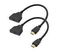 Lunpoem 2PCS Câble Adaptateur Repartiteur HDMI 1080p, Doubleur Splitter HDMI, Câble HDMI Mâle vers Double Femelle 1080p, Répartiteur pour Moniteurs, TV, Projecteurs, et PC