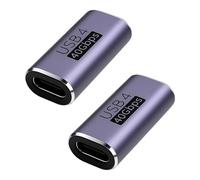 Lunpoem 2PCS USB C Coupleur 40Gbps, Coupleur USB C Femelle vers Femelle, Prise en Charge de 8K@60Hz, Charge Rapide 100W, Compatible avec Thunderbolt 3/4 et Appareils Interface Type C