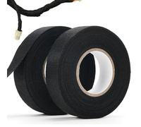 Lunpog 2 Pièces Ruban de Câbles Noir, Résistant à la Chaleur Rubans, ÉLectrique Bande Isolant en Tissu, Ruban de Câblage Automobile pour Ménage Voiture Moto Faisceaux de Câbles