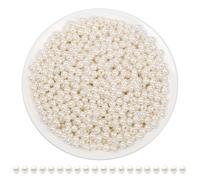 Lunpog Lot de 1000 perles rondes à coudre sur des perles avec trous pour la fabrication de bijoux, bracelets, colliers, décorations et vases - 4 mm