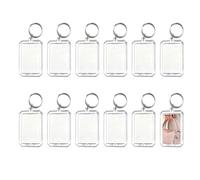 Lunpog Lot de 12 porte-clés photo personnalisés avec anneaux fendus, porte-clés personnalisables pour photos, Non, NO