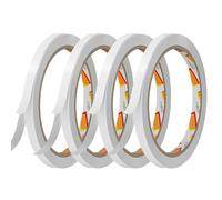 Lunpog Lot de 4 Ruban Adhésif Double Face, Extra Fort Transparent Ruban Adhésif pour Décorations Photo, Enveloppes, 12mm x 10m