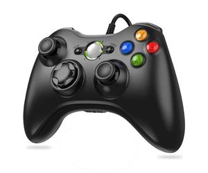 Lunriwis Manette Filaire pour Xbox 360 et PC Windows 7/8/10/XP - Joystick USB avec Double Vibration - Contrôleur de Jeu Compatible