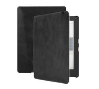 Lunso - Convient pour Kobo Aura H2o edition 1 coque (6.8 pouces) - Housse en cuir - Noir