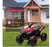 LUNSY - Quad buggy électrique enfant - 2 moteurs 35W - 44 x 37 x 83,5 cm - Suspension - Phare LED - Rouge