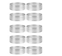 Luntfeiy Lot de 10 anneaux à tartes ronds avec trous en acier inoxydable pour fruits, quiches, tartes, mousses, 7 cm