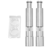 Luntfeiy Lot de 2 salières et poivrières en acier inoxydable avec bouton pression manuel