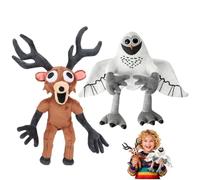 lunule 2 pcs 99 Nuit dans la forêt Peluche,Le Cerf Hibou Méchant Jouet en Peluches du Jeu, Peluche Douce pour Enfants et Adultes, Halloween Cadeau pour Noël et Anniversaires
