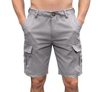 LUNULE Short De Travail Homme été Bermuda Cargo Homme avec Multi-Poche Shorts Et Bermudas Travail Chantier Taille Elastique Pantalon Court Outdoor Randonnée Shorts Cargo Léger Pantacourt