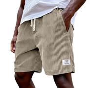 LUNULE Velours Côtelé Short Homme Ample Vintage Shorts avec Poches Taille Elastique Running Shorts Légère D'extérieur Confortable Pantacourt Couleur Unie Travail été Bermudas Streetwear