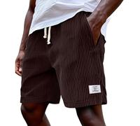 LUNULE Velours Côtelé Short Homme Ample Vintage Shorts avec Poches Taille Elastique Running Shorts Légère D'extérieur Confortable Pantacourt Couleur Unie Travail été Bermudas Streetwear