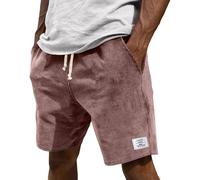 LUNULE Velours Côtelé Short Homme Ample Vintage Shorts avec Poches Taille Elastique Running Shorts Légère D'extérieur Confortable Pantacourt Couleur Unie Travail été Bermudas Streetwear