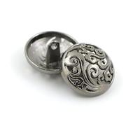 LUNYY 5 pièces Boutons Ronds en métal Or Noir Ruban Bouton de Couture pour Veste/Blazer/Manteau Bricolage Bouton à Tige Creuse Accessoires de vêtements