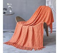 LUNYY Couverture tricotée Couleur Unie Couverture en Relief couvertures décoratives Nordiques pour canapé-lit Jeter Gros Tricot Jeter Plaids