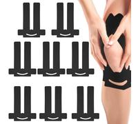 Lunza 8 Pièces Bandes De KinéSiologie PréDéCoupéEs pour Genoux, Kinésiologie Pré-Découpées Pour Genou, Tape De Kinesiologie éLastiques, Imperméables et élastiques, Pour Le Fitness, Le Cyclisme,Noir