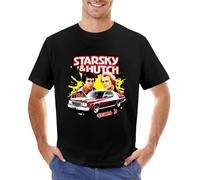 LUO BAN ZHANG Starsky-and-Hutch-TV-Series-T-Shirt-Plus-Size-t-Shirts-Oversized-t-Shirt-Mens-Graphic Black XXL