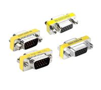 Luo QiuFa Lot de 4 adaptateurs VGA SVGA HD15 mâle/femelle vers femelle