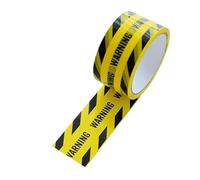 LuoAXINN 1/rouleau 48mm x 25m bandes d'avertissement jaune noir attention garder hors signe barrière rappel de sécurité autocollant for entrepôt usine école pour le marquage au sol/sécurité(WARNING)