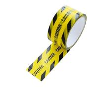 LuoAXINN 1/rouleau 48mm x 25m bandes d'avertissement jaune noir attention garder hors signe barrière rappel de sécurité autocollant for entrepôt usine école pour le marquage au sol/sécurité(CAUTION)