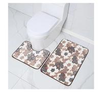 LuoAXINN Bathroom Foot Mat Toilet Seat Cover 2Pcs Set Shower Room Entrance Doormat Home Bathtub Decor Carpet pour Salle de Bain, Baignoire et Toilettes(Color2)