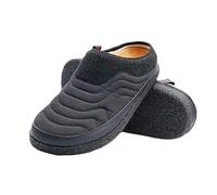 LuoAXINN Chaussures d'hiver décontractées imperméables et chaudes en coton for hommes, demi-pantoufles de jardin plein air pour hommes(Black Gray,46)
