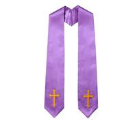 LuoAXINN Étole de pasteur Étole Double face for le clergé, vêtement de Communion chrétienne, châle d'église for pasteurs, prêtres, accessoires unisexes for événements for adultes(Purple,72inch)