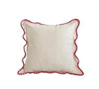 LuoAXINN Housse de Coussin Unie festonnée Confortable 45x45cm | Café vert moutarde Orange, for la maison, déco, salon, chambre à coucher, canapé(Cream)