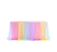 LuoAXINN Jupe de Table Tutu 4FT/6FT/9FT Purple Tulle Table Skirt Wedding Party Tutu Tableware Cloth Home Decoration(Rainbow,6FT 77x183cm)