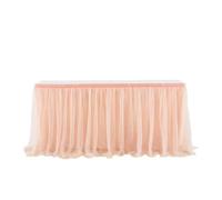 LuoAXINN Jupe de Table Tutu 4FT/6FT/9FT Purple Tulle Table Skirt Wedding Party Tutu Tableware Cloth Home Decoration(Rose Gold,9FT 77x275cm)