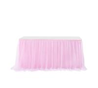 LuoAXINN Jupe de Table Tutu 4FT/6FT/9FT Purple Tulle Table Skirt Wedding Party Tutu Tableware Cloth Home Decoration(Pink,9FT 77x275cm)