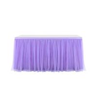 LuoAXINN Jupe de Table Tutu 4FT/6FT/9FT Purple Tulle Table Skirt Wedding Party Tutu Tableware Cloth Home Decoration(Purple,6FT 77x183cm)
