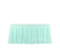 LuoAXINN Jupe de Table Tutu 4FT/6FT/9FT Purple Tulle Table Skirt Wedding Party Tutu Tableware Cloth Home Decoration(Lake Blue,9FT 77x275cm)